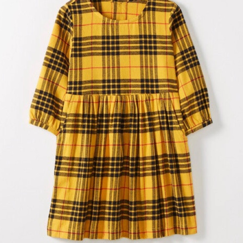 Hanna Andersson Yellow Plaid/Tartan Hanukkah Christmas Dress 2T Yellow Plaid